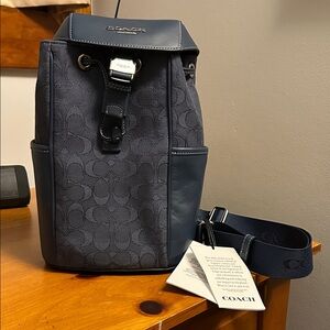 Coach Dark Blue Slingback